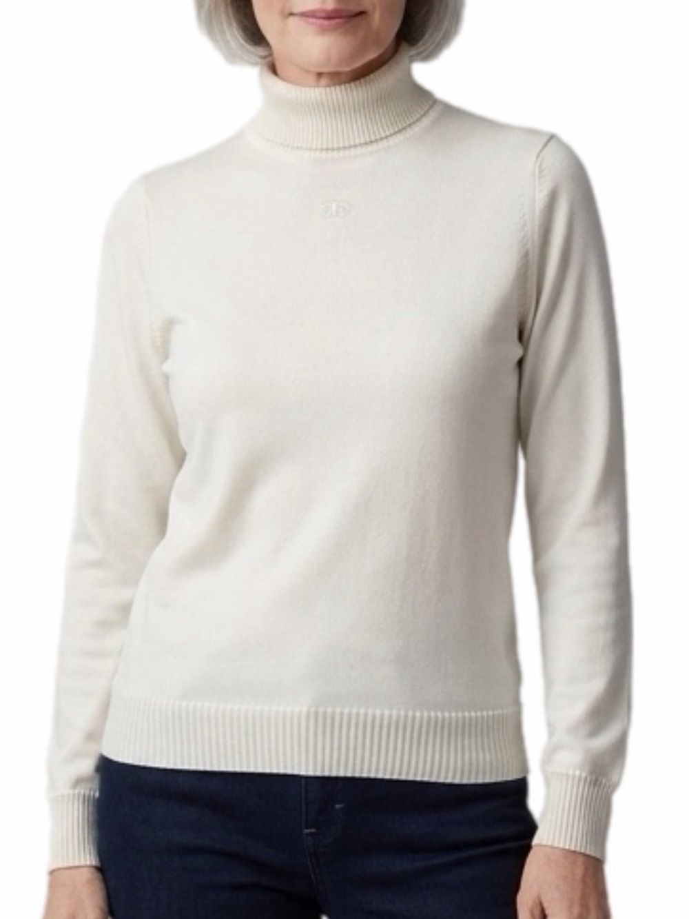 GIVENCHY Sport Vintage 70s Ivory GG Logo Turtleneck Sweater Zipper FLAW Small?